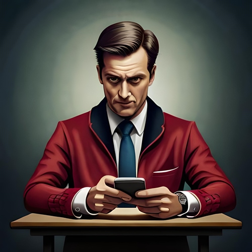 Ein deutscher Glücksspieler, der mit seinem Handy wettet